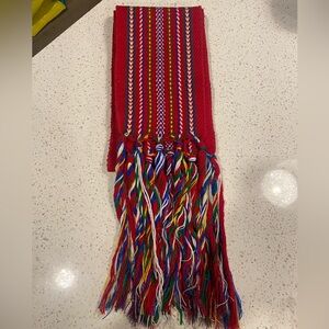 Traditional Métis Sash Multicoloured Red with Fringe